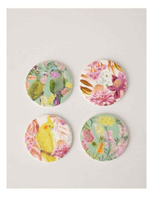 Lauren Stringini Coaster Set of 4 10cm in Green and Pearl