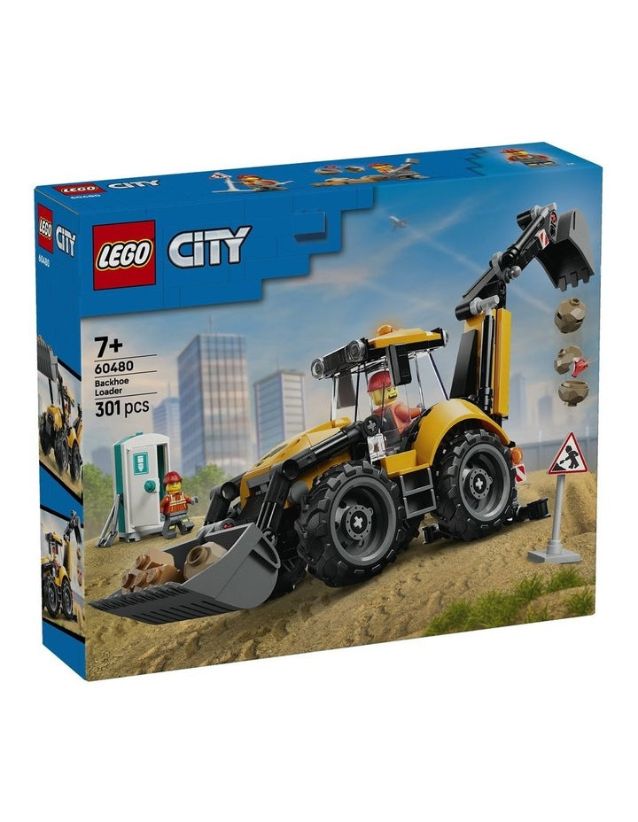 City Yellow Backhoe Loader Building Toy 60480