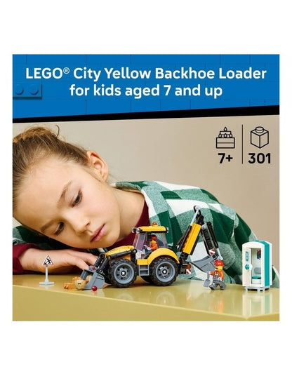 City Yellow Backhoe Loader Building Toy 60480