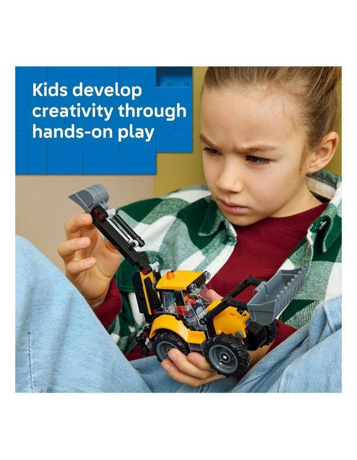 City Yellow Backhoe Loader Building Toy 60480