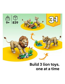 3 in 1 Wild Animals Creator Majestic Lion Building Set 31386