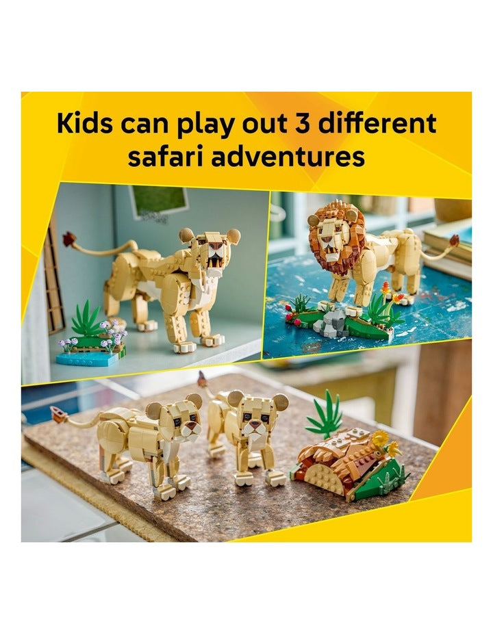 3 in 1 Wild Animals Creator Majestic Lion Building Set 31386