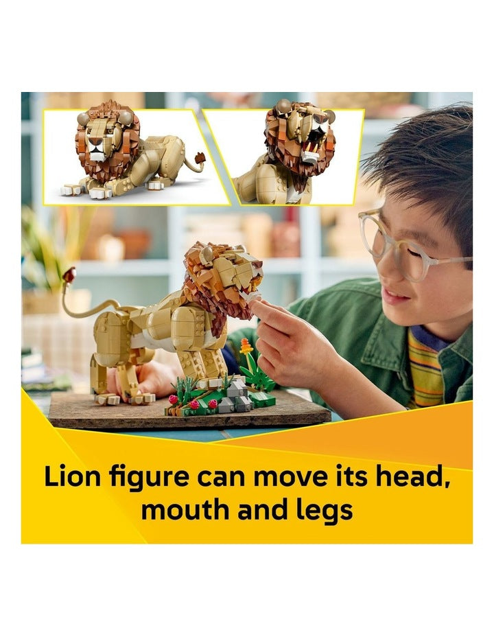 3 in 1 Wild Animals Creator Majestic Lion Building Set 31386