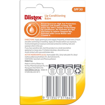 Blistex Lip Conditioning Balm SPF 30 4.25g