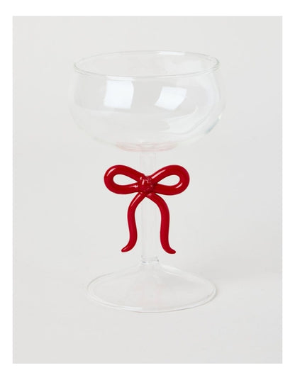 Ruby Bow Coupe Glass Set of 2 220ml in Red