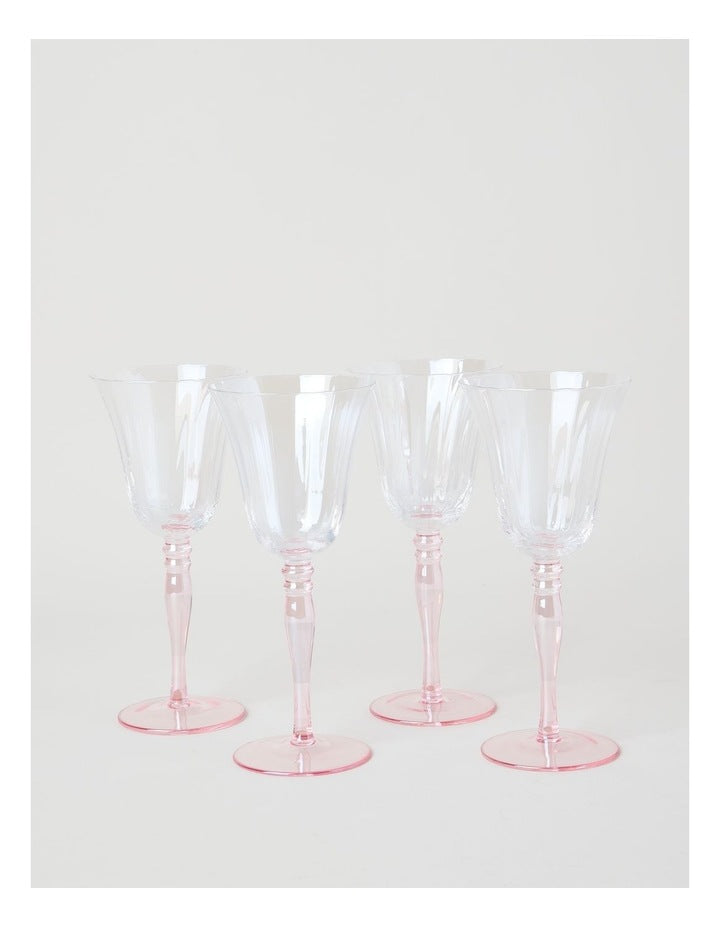 Maisie Wine Glass Set of 4 260ml in Pink