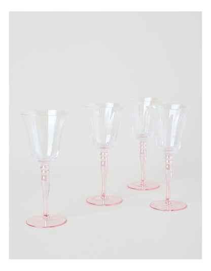 Maisie Wine Glass Set of 4 260ml in Pink