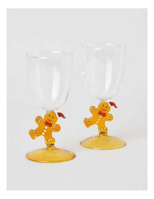 Joy Wine Glass Gingerbread Set of 2 260ml in Amber
