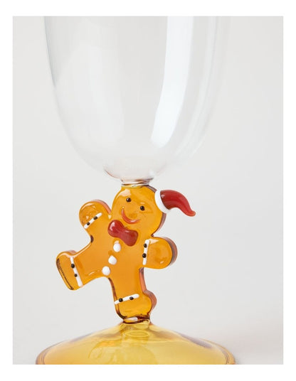 Joy Wine Glass Gingerbread Set of 2 260ml in Amber