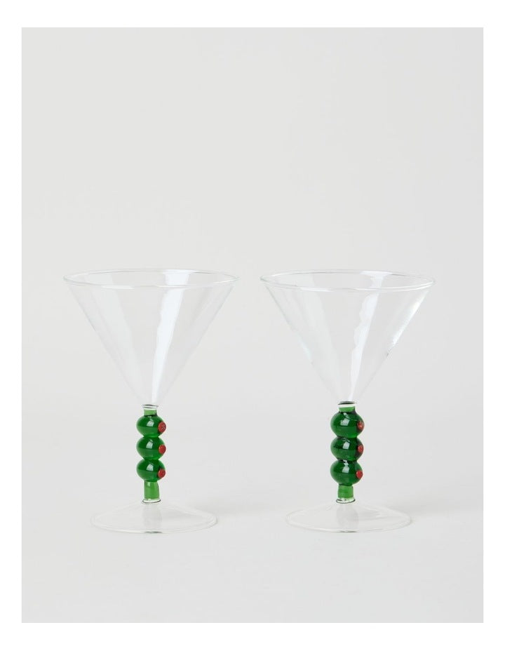 Olive Martini Glass Set of 2 220ml in Clear