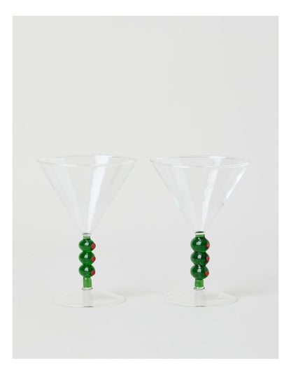 Olive Martini Glass Set of 2 220ml in Clear