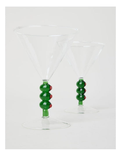 Olive Martini Glass Set of 2 220ml in Clear