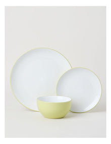 Two Tone 12pc Dinner Set in Yellow