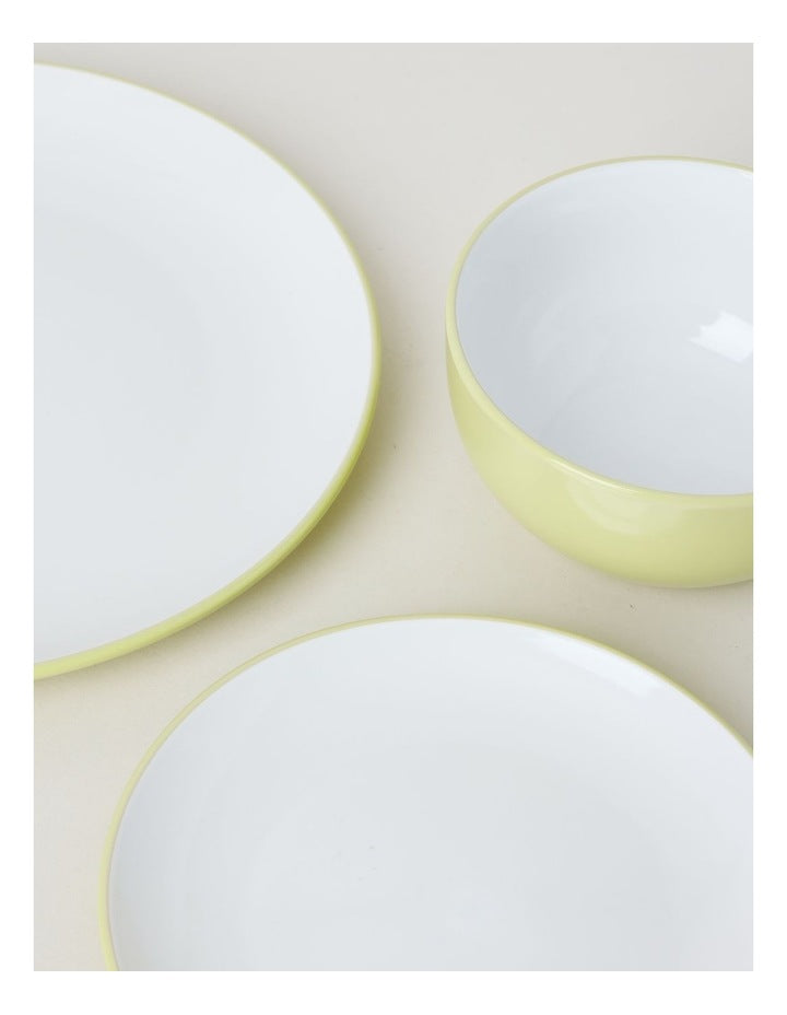 Two Tone 12pc Dinner Set in Yellow