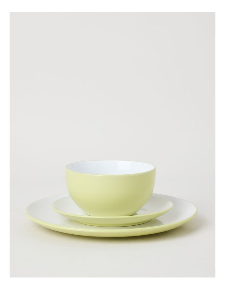 Two Tone 12pc Dinner Set in Yellow