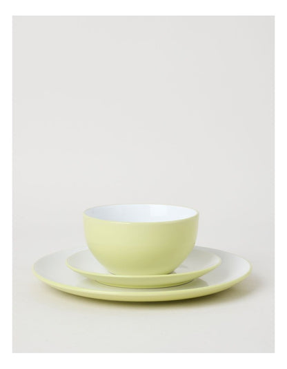 Two Tone 12pc Dinner Set in Yellow