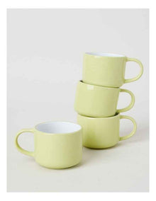 Two Tone Set of 4 Mugs in Yellow