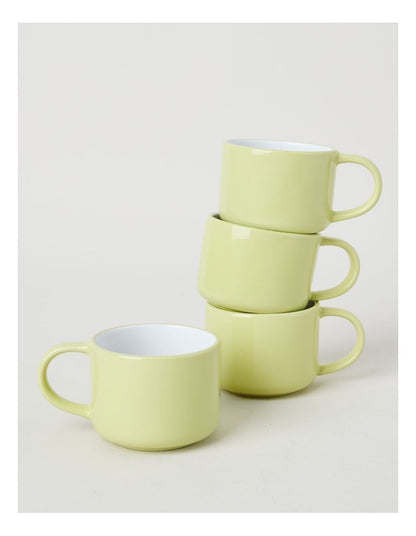 Two Tone Set of 4 Mugs in Yellow