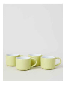 Two Tone Set of 4 Mugs in Yellow