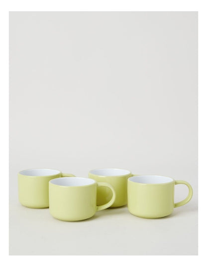 Two Tone Set of 4 Mugs in Yellow