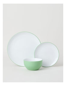 Two Tone 12pc Dinner Set in Green