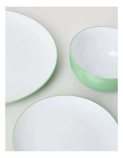 Two Tone 12pc Dinner Set in Green