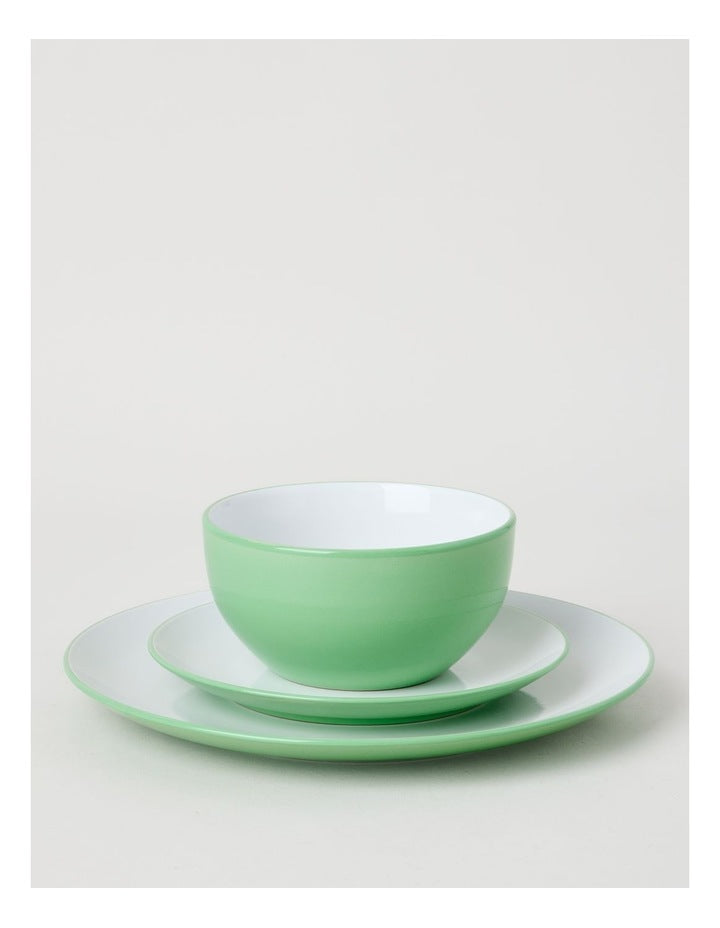 Two Tone 12pc Dinner Set in Green