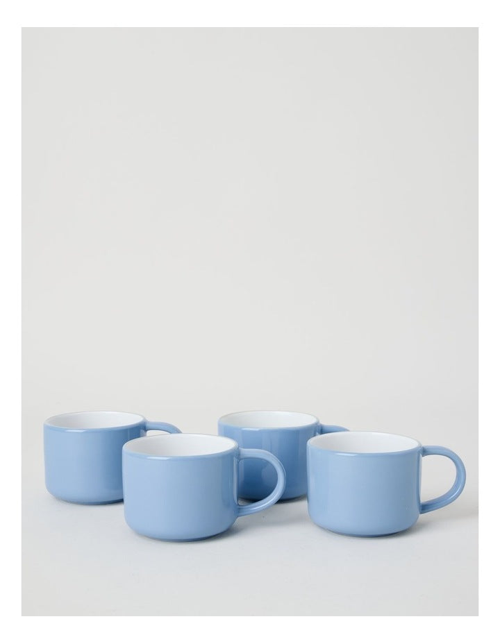 Two Tone Set of 4 Mugs in Blue