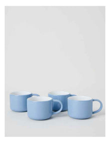 Two Tone Set of 4 Mugs in Blue