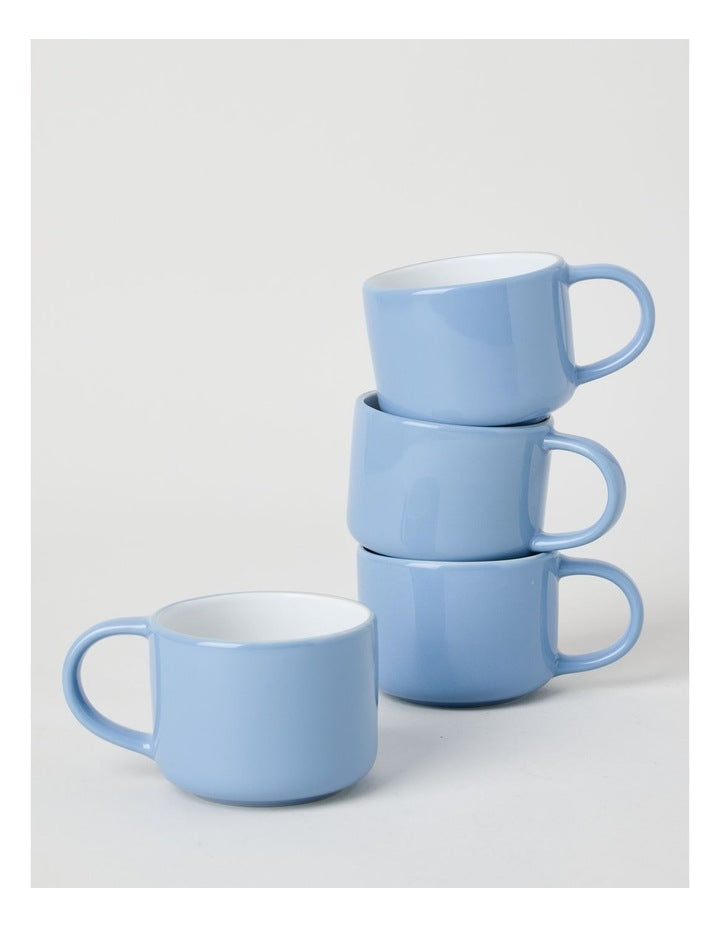 Two Tone Set of 4 Mugs in Blue