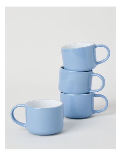 Two Tone Set of 4 Mugs in Blue
