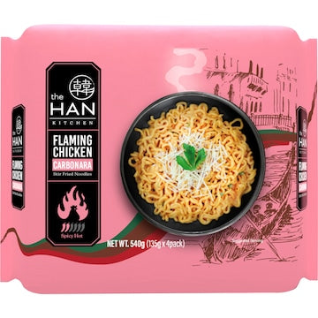 The Han Kitchen Flaming Chicken Carbonara Noodles 4 pack