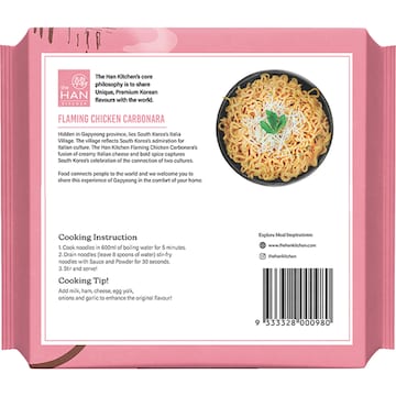 The Han Kitchen Flaming Chicken Carbonara Noodles 4 pack