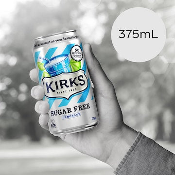 Kirks Sugar Free Lemonade Soft Drink Multipack Cans 375mL x 10 pack
