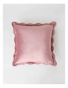 Velvet Scalloped Cushion in Rose