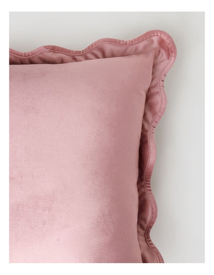 Velvet Scalloped Cushion in Rose