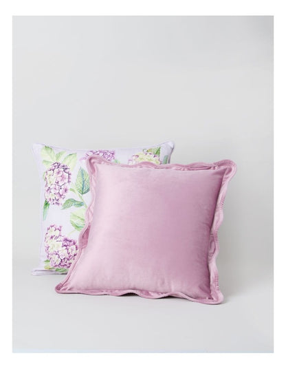 Velvet Scalloped Cushion in Lavender