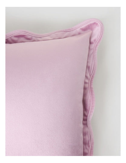 Velvet Scalloped Cushion in Lavender