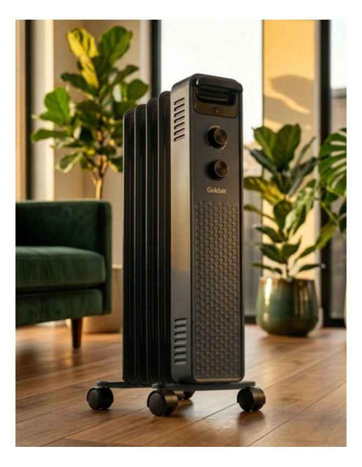 5 Fin Oil Column Heater 1000W in Charcoal