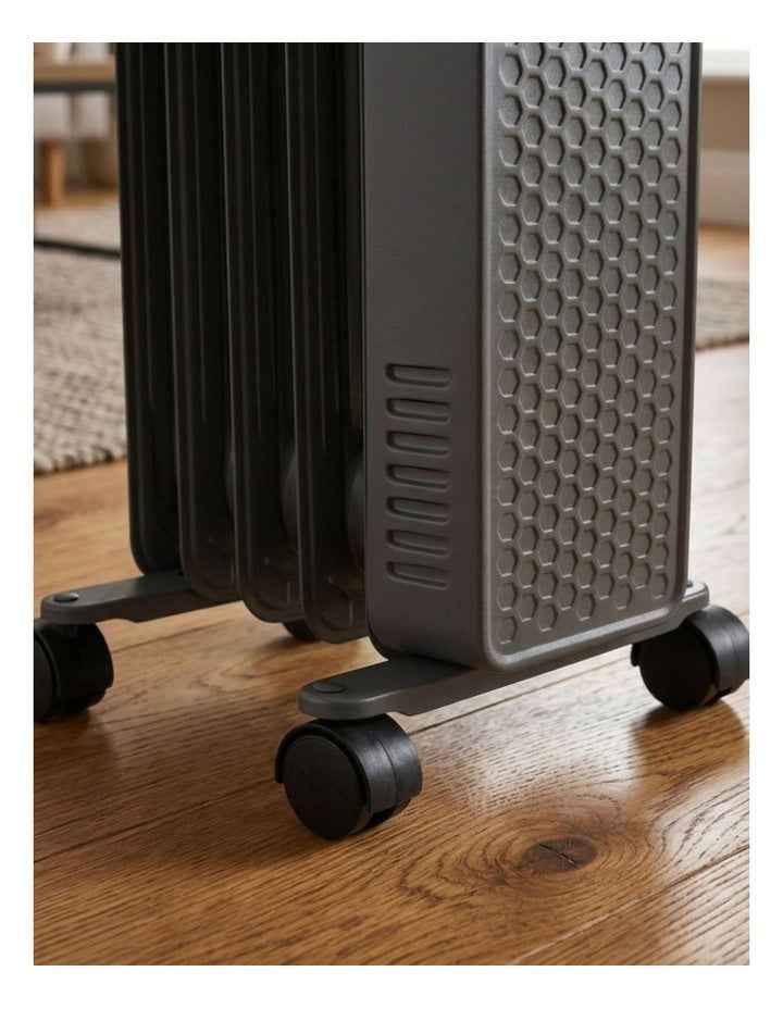 5 Fin Oil Column Heater 1000W in Charcoal