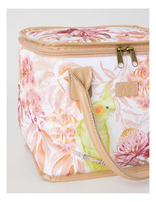Lauren Stringini Art Series Square Lunch Bag in Cockatiel Print