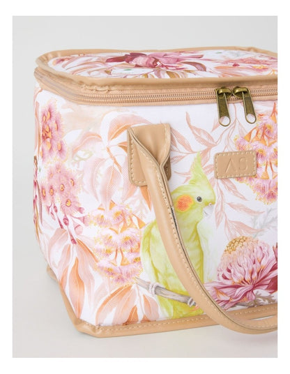 Lauren Stringini Art Series Square Lunch Bag in Cockatiel Print