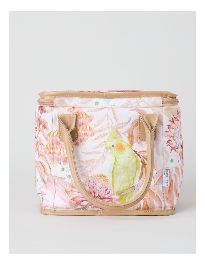 Lauren Stringini Art Series Square Lunch Bag in Cockatiel Print