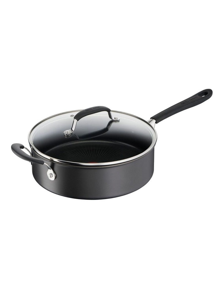 Quick and Easy Induction Non Stick Hard Anodised Sautepan 26cm + Lid in Grey