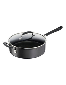 Quick and Easy Induction Non Stick Hard Anodised Sautepan 26cm + Lid in Grey