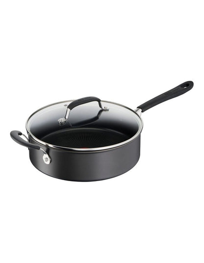 Quick and Easy Induction Non Stick Hard Anodised Sautepan 26cm + Lid in Grey