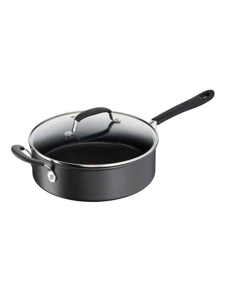Quick and Easy Induction Non Stick Hard Anodised Sautepan 26cm + Lid in Grey