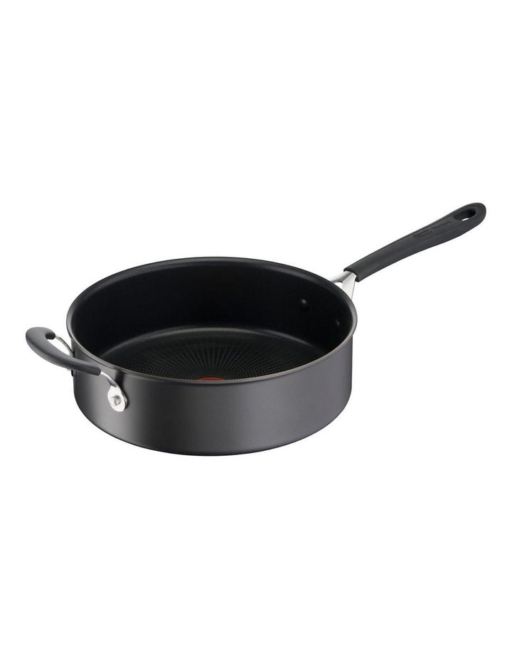 Quick and Easy Induction Non Stick Hard Anodised Sautepan 26cm + Lid in Grey