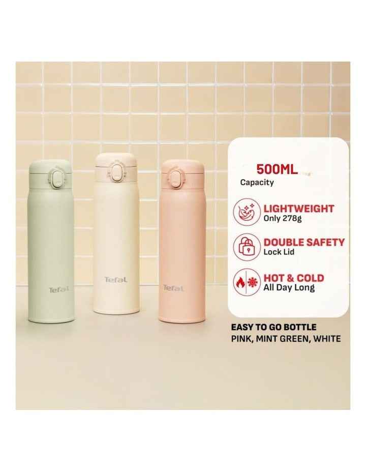 Easy to Go Stainless Steel Drink  Bottle 500ml in White