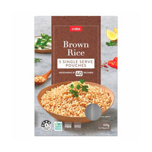 COLES MICROWAVABLE BROWN RICE 5 PACK